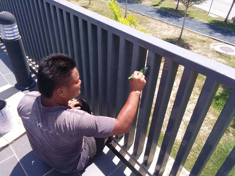 Painting the railing
